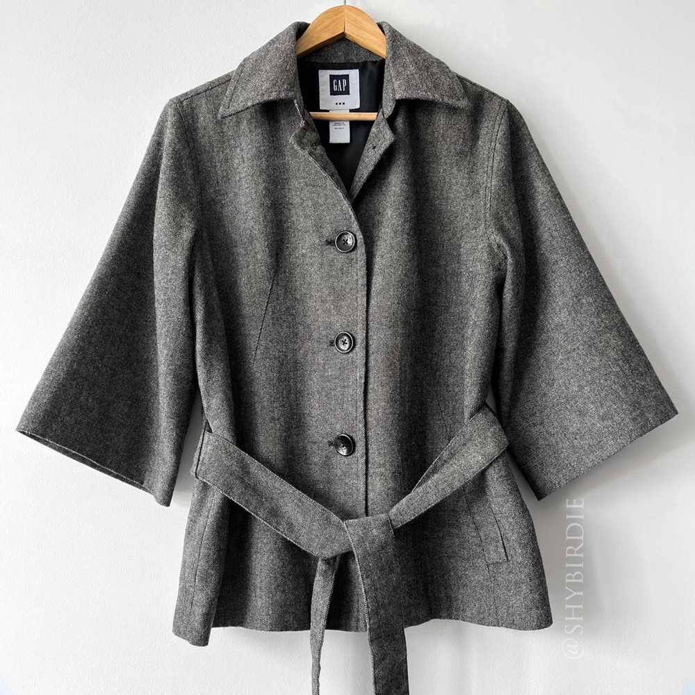 GAP Tweed 3/4 Sleeve Swing Jacket